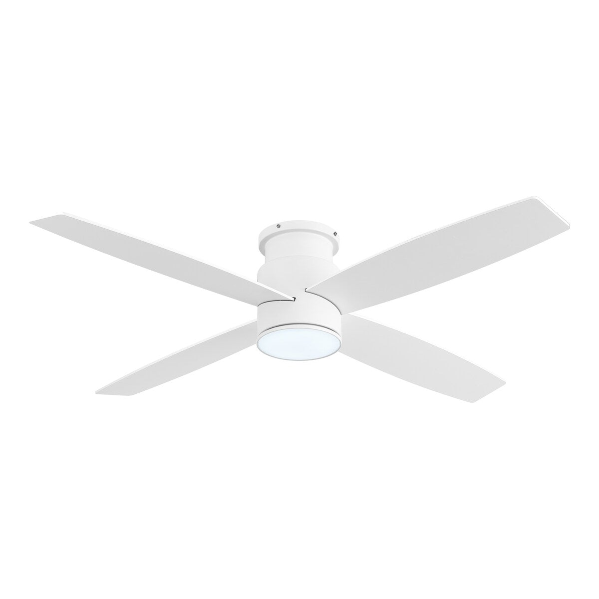 Ventilateur de plafond encastré WINGBO 44/52 pouces à courant continu avec éclairage et télécommande, 4 pales réversibles