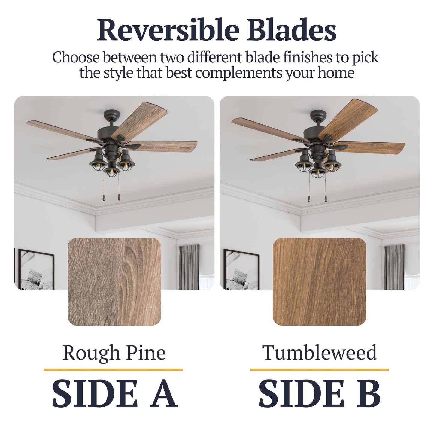 Ventilateur de plafond LED à 52 pouces Prominence Home Sivan Bronze, style farmhouse, avec éclairage, télécommande