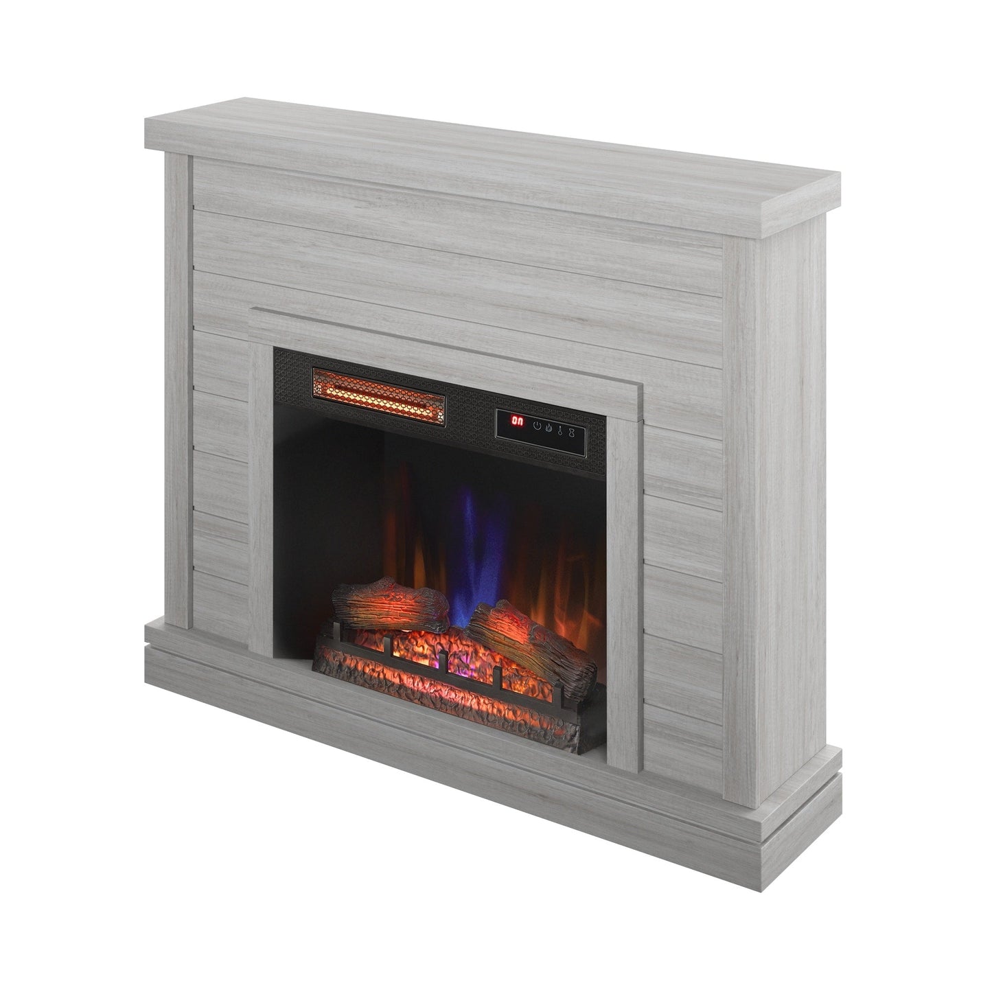 Mantel de cheminée à lambris de 52 pouces avec insert de foyer 3D
