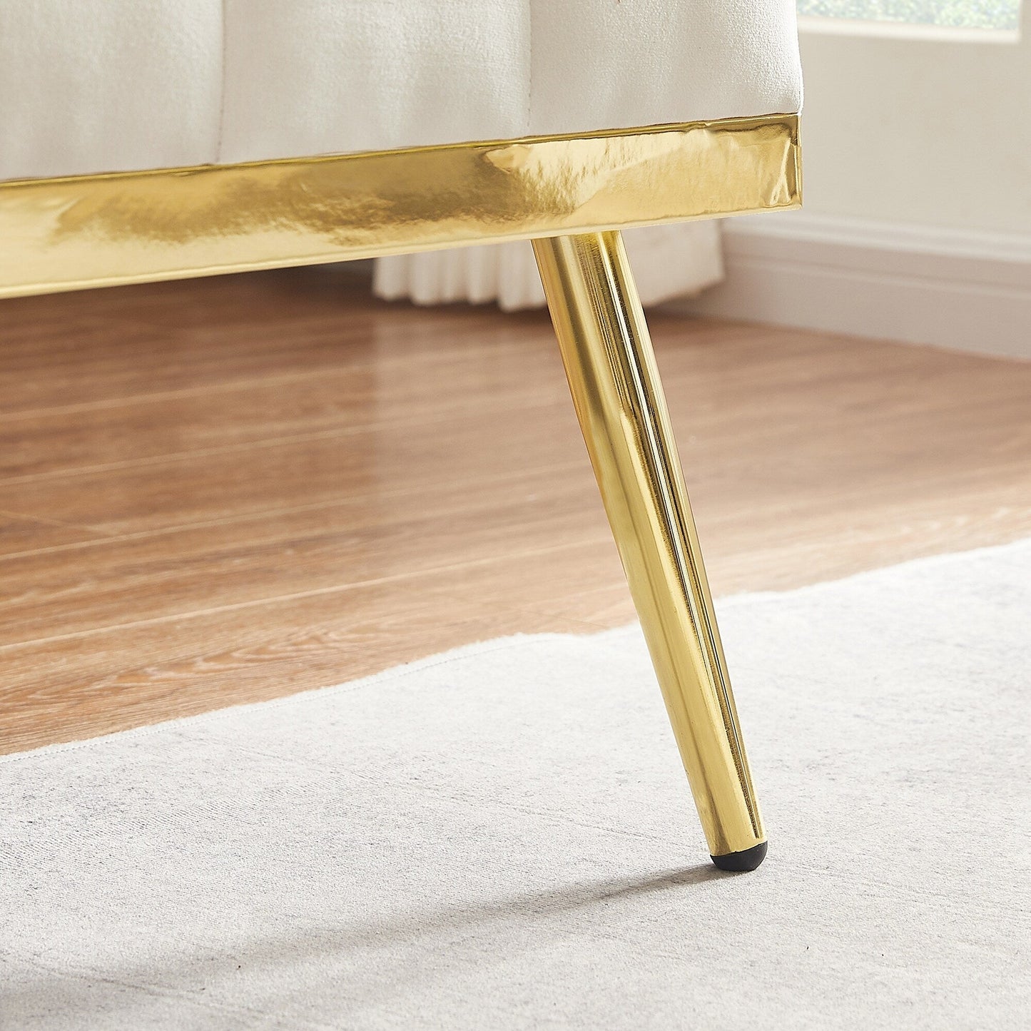 Canapé 2 places en velours 55.5 avec 2 coussins, design contemporain et assemblage facile.