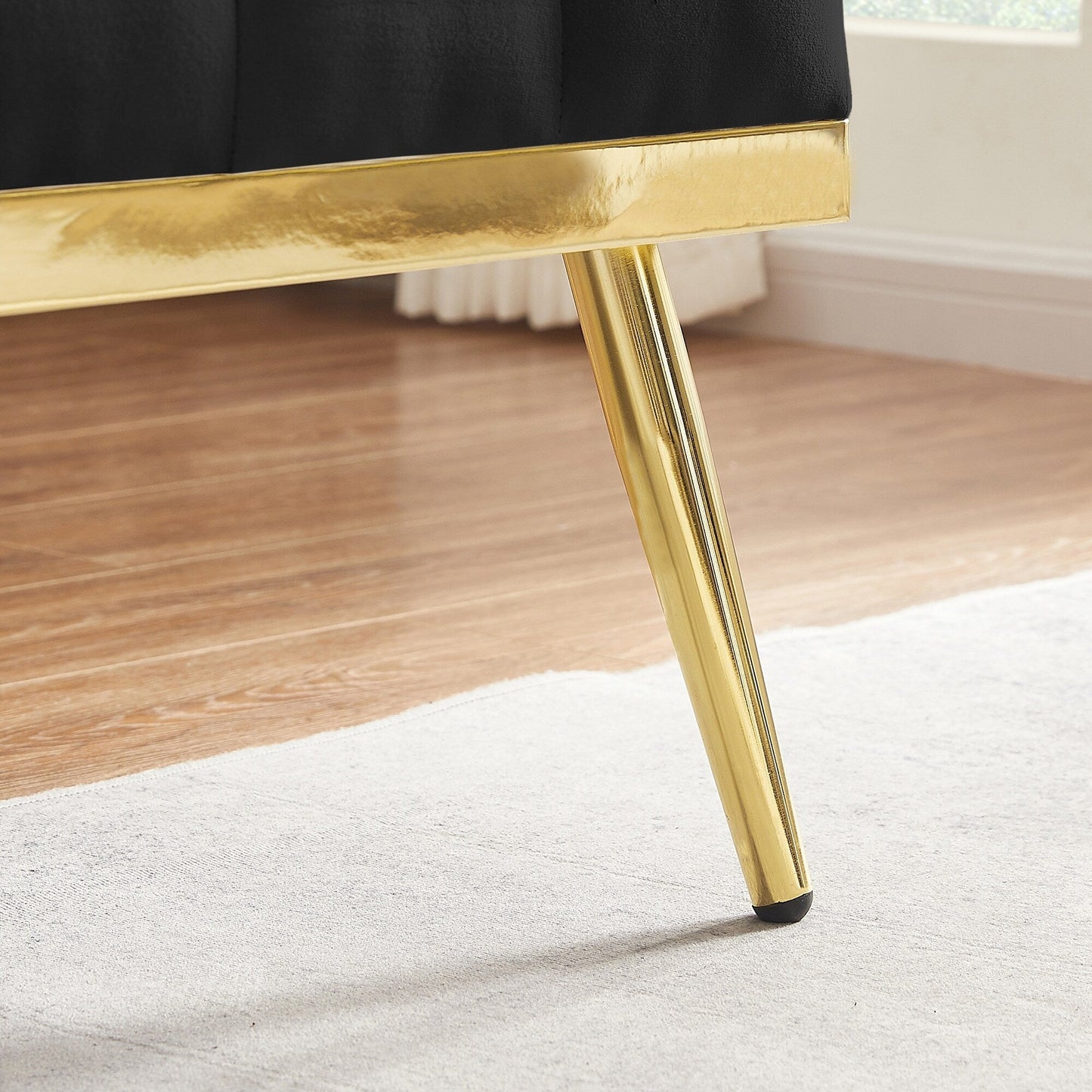 Canapé 2 places en velours 55.5 avec 2 coussins, design contemporain et assemblage facile.