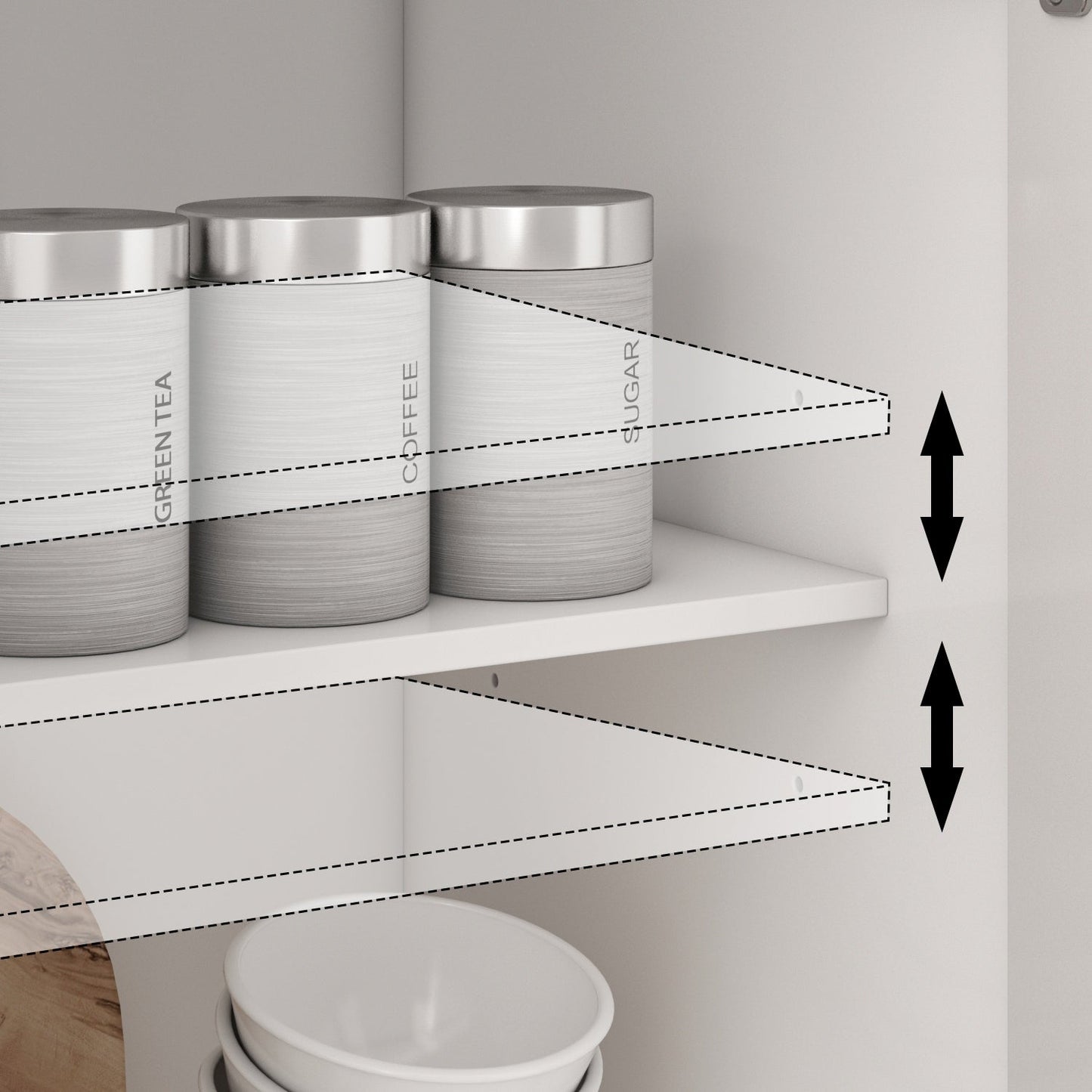 Buffet de rangement blanc laqué, style moderne contemporain du milieu du siècle, 59,1 pouces