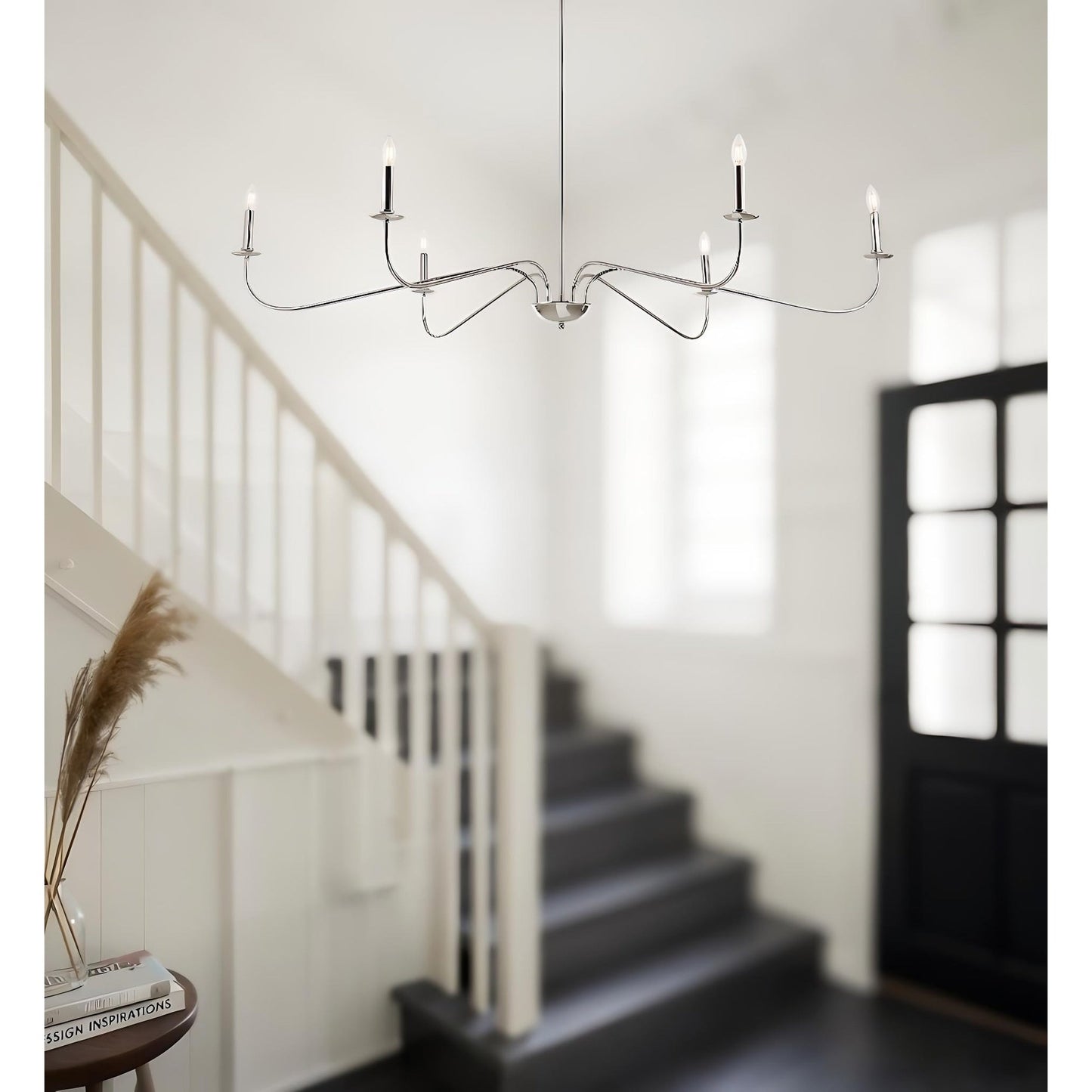 Luminaire minimaliste à 6 lumières de 64 pouces en noir mat / doré / chrome - N/A