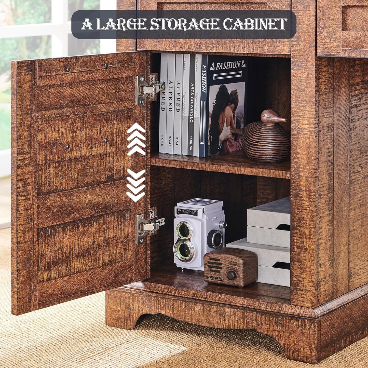 Bureau de direction en forme de L de style farmhouse, bureau d'angle en bois, bureau d'ordinateur