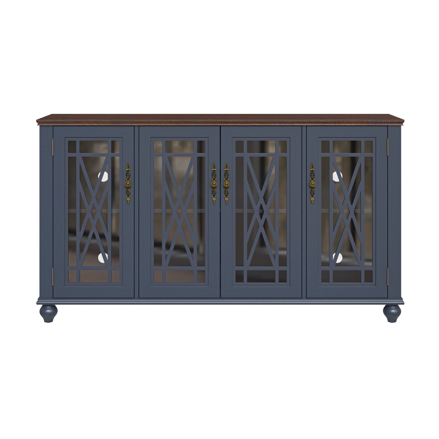 Buffet de cuisine de style vintage en bois, 160 cm de largeur.