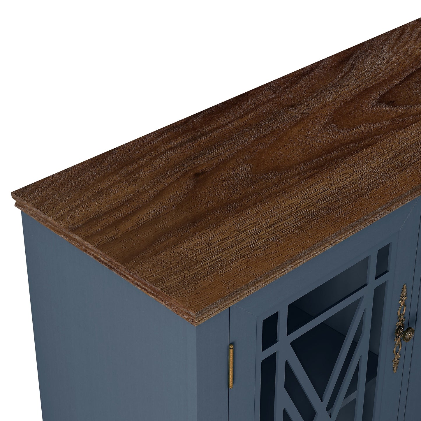 Buffet de cuisine de style vintage en bois, 160 cm de largeur.