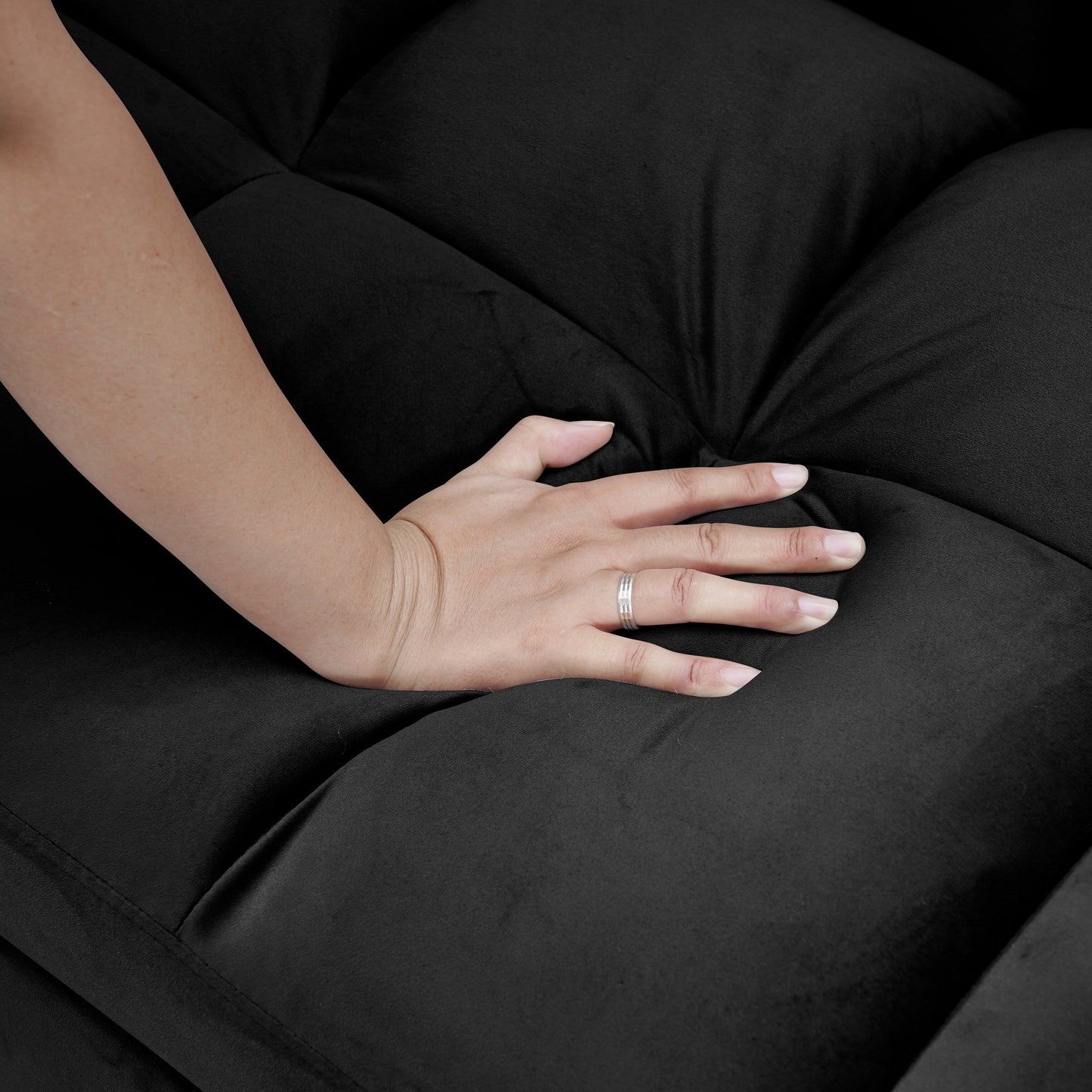 Canapé-lit convertible 3-en-1 en velours 64,96 avec dossier réglable, poche de rangement et capacité de poids de 227 kg.