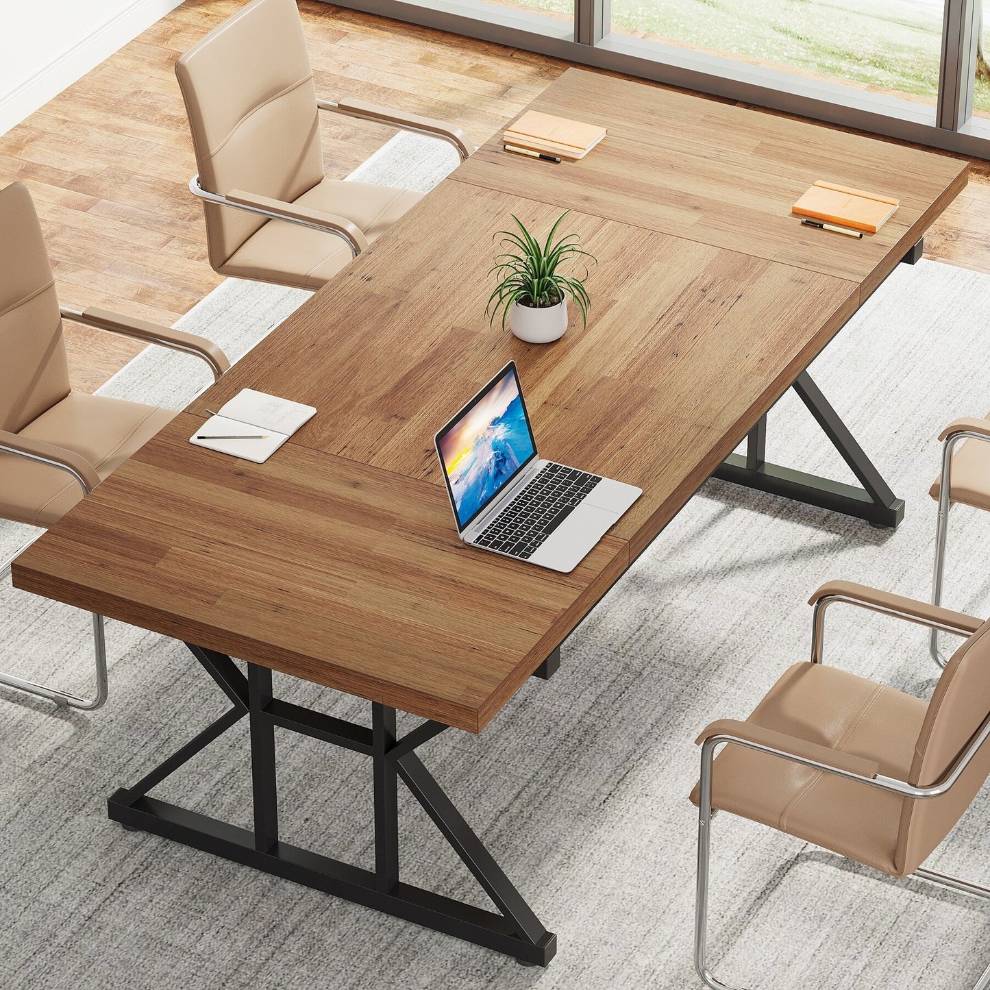 Bureau de direction de 180 cm, grand bureau d'ordinateur, poste de travail.