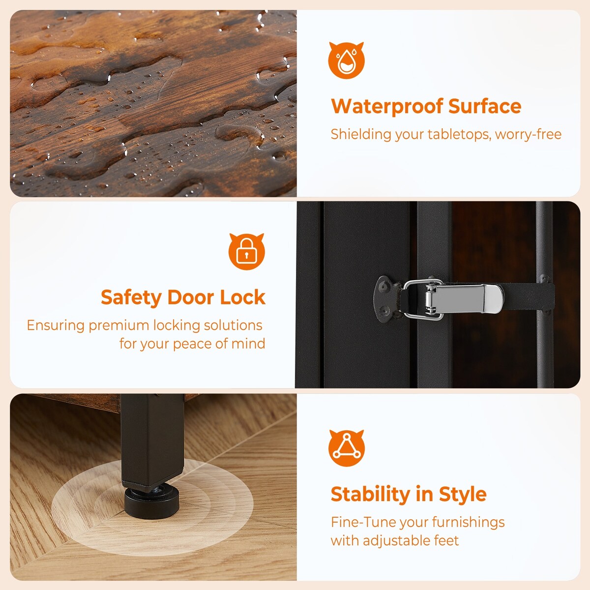 Cage pour chien 70.86'' en forme de meuble, grand modèle pour TV, avec coussin et deux compartiments (sans coussin)