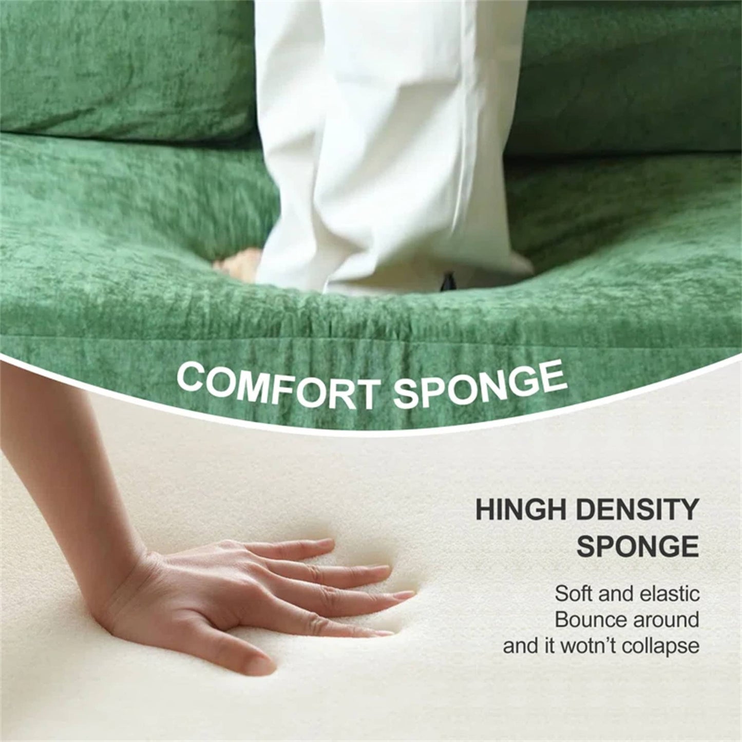 Canapé-lit convertible rembourré de 70,87 pouces, chaise convertible, canapé de sol confortable pour salon, chambre à coucher, tissu chenille.