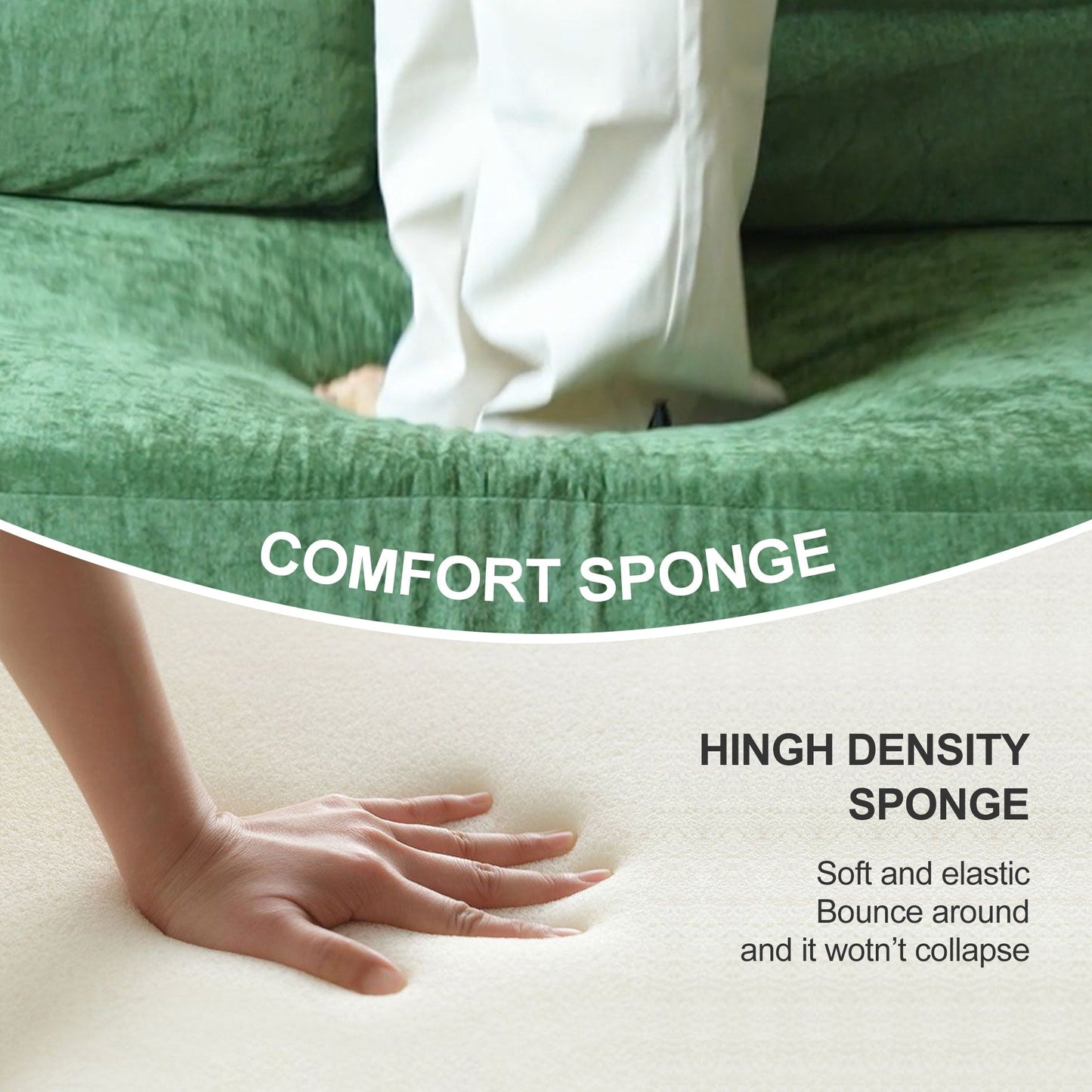 Canapé-lit convertible rembourré de 70,87 pouces, chaise convertible, canapé de sol confortable pour salon, chambre à coucher, tissu chenille.