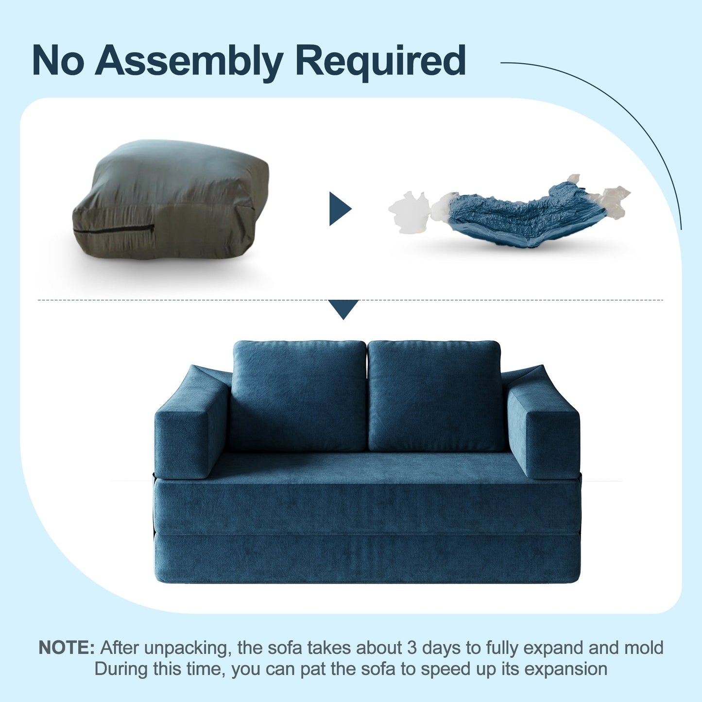 Canapé-lit convertible rembourré de 70,87 pouces, chaise convertible, canapé de sol confortable pour salon, chambre à coucher, tissu chenille.