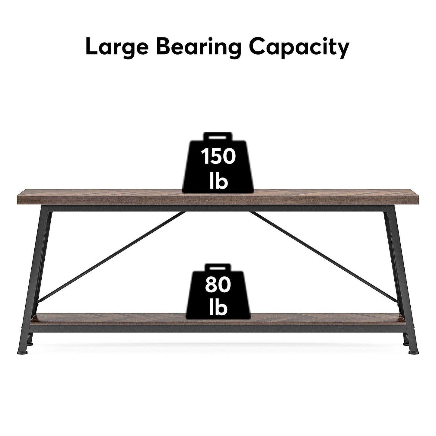 Table de salon extra longue de 180 cm, console d'entrée de style industriel