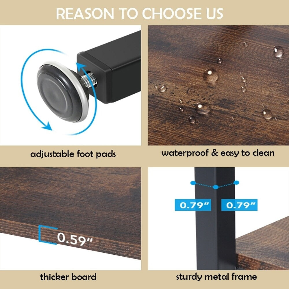 Étagère à livres industrielle de 71 pouces, bibliothèque en bois brun rustique à 6 niveaux, étagères ouvertes.