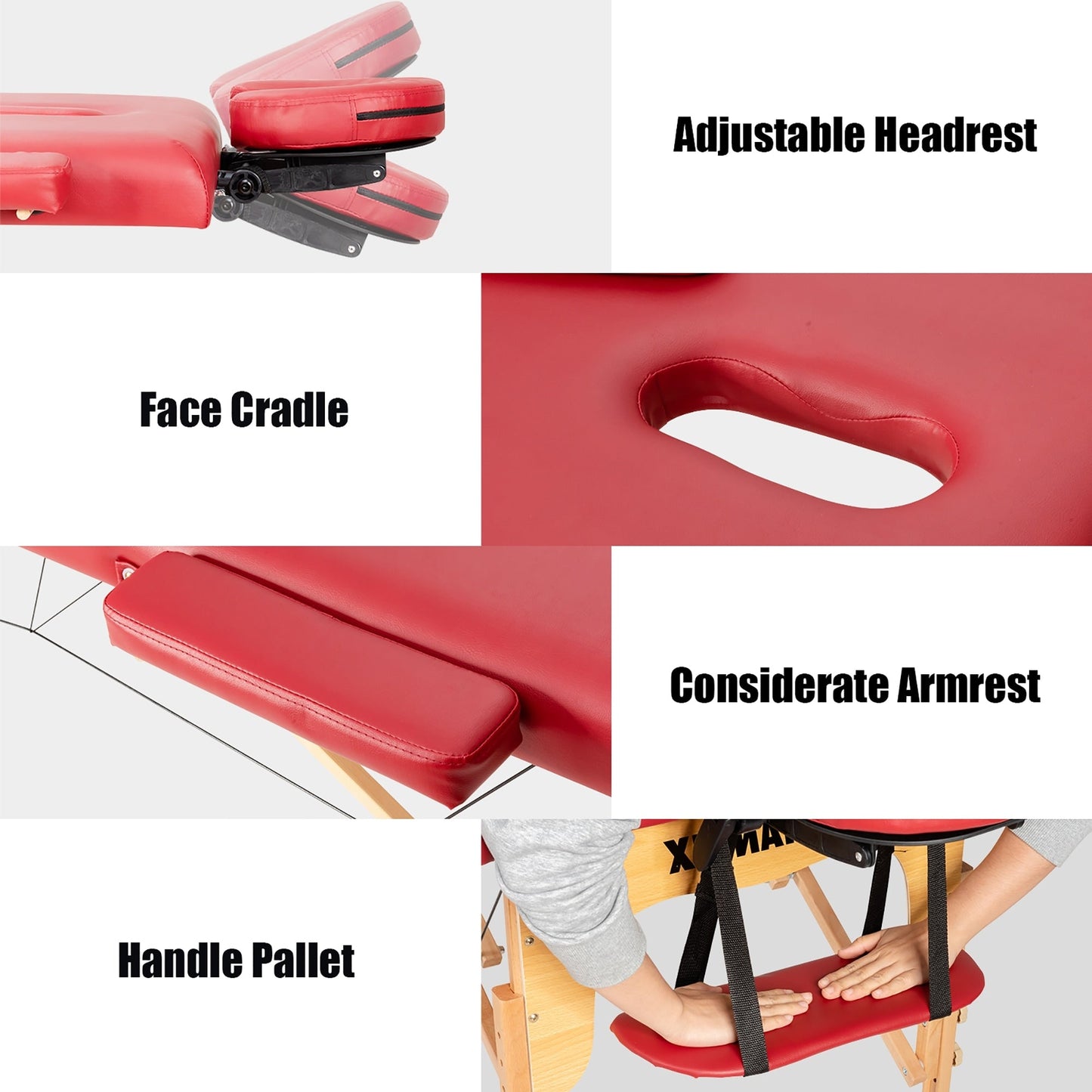 Table de massage portable 84''L, table de spa visage réglable, lit de tatouage avec sac de transport