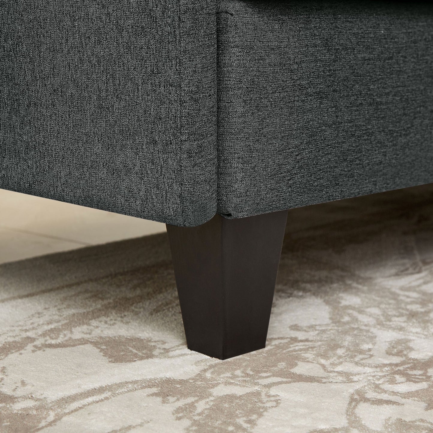 Canapé d'angle en forme de L de 86,22 pouces avec poches de rangement latérales