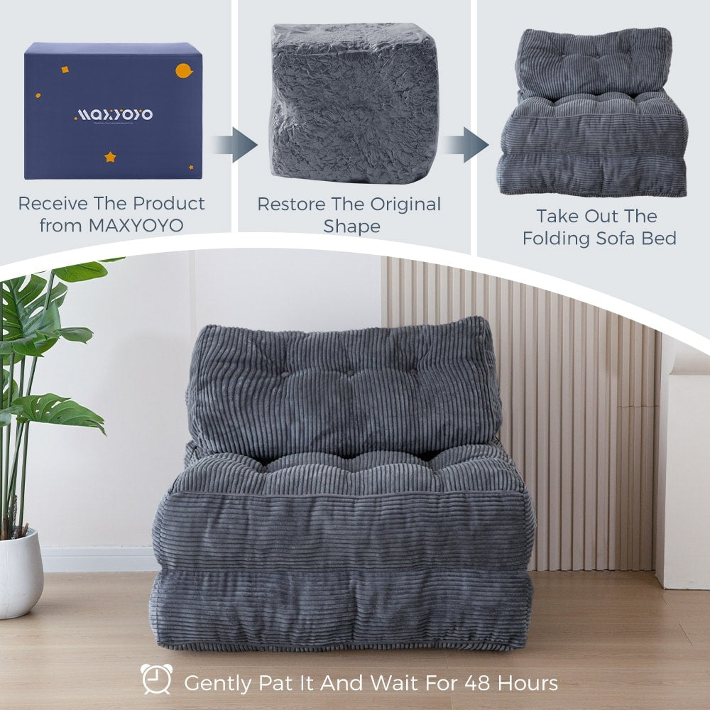 8 Canapé-lit pliable en velours côtelé, simple