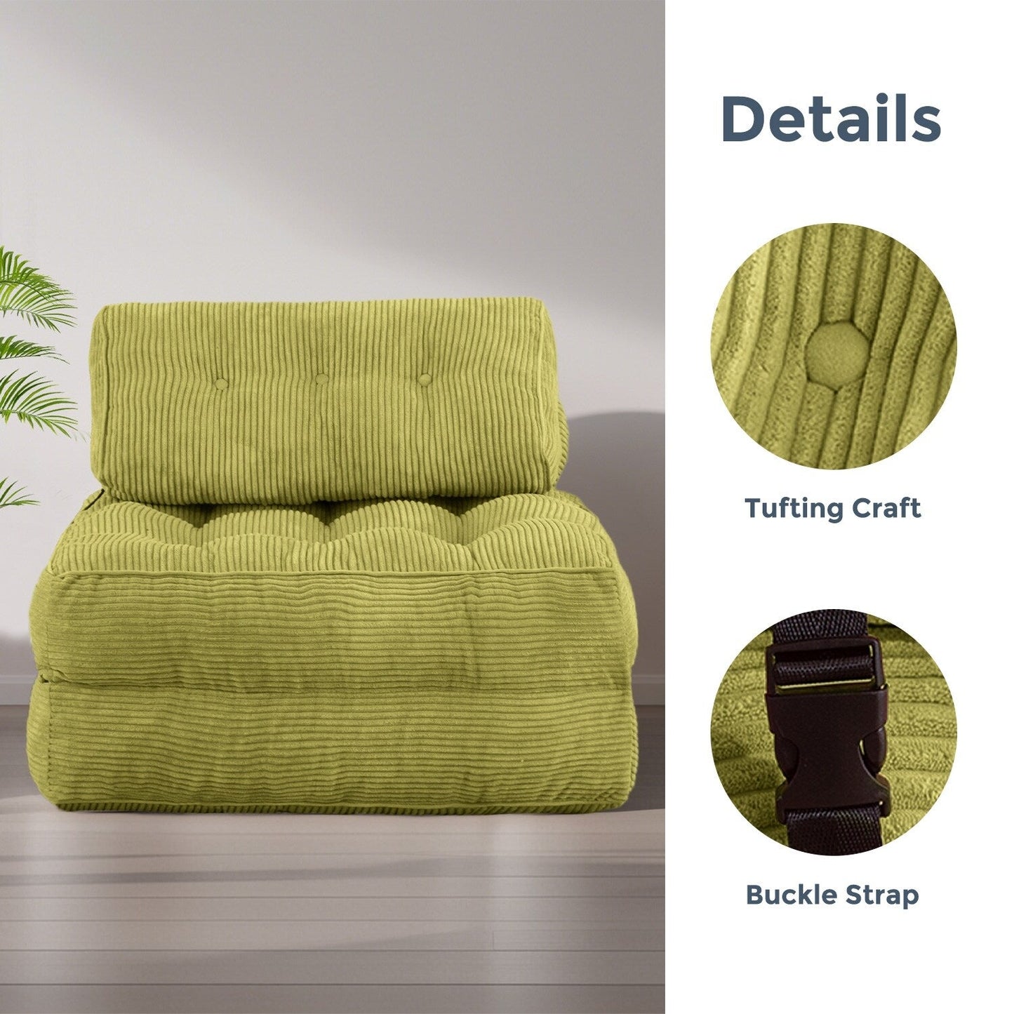 8 Canapé-lit pliable en velours côtelé, simple