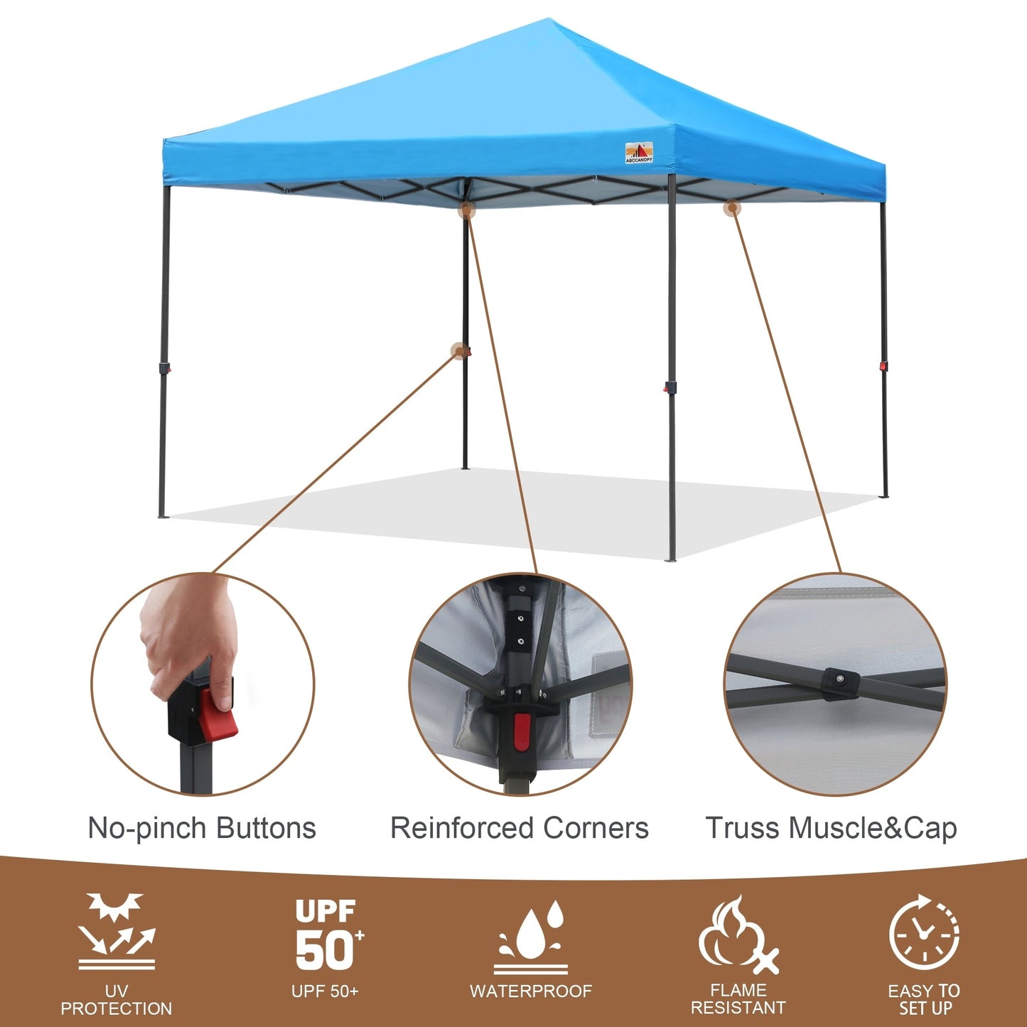 ABCCANOPY Tente de parasol pliable facile et durable pour extérieur