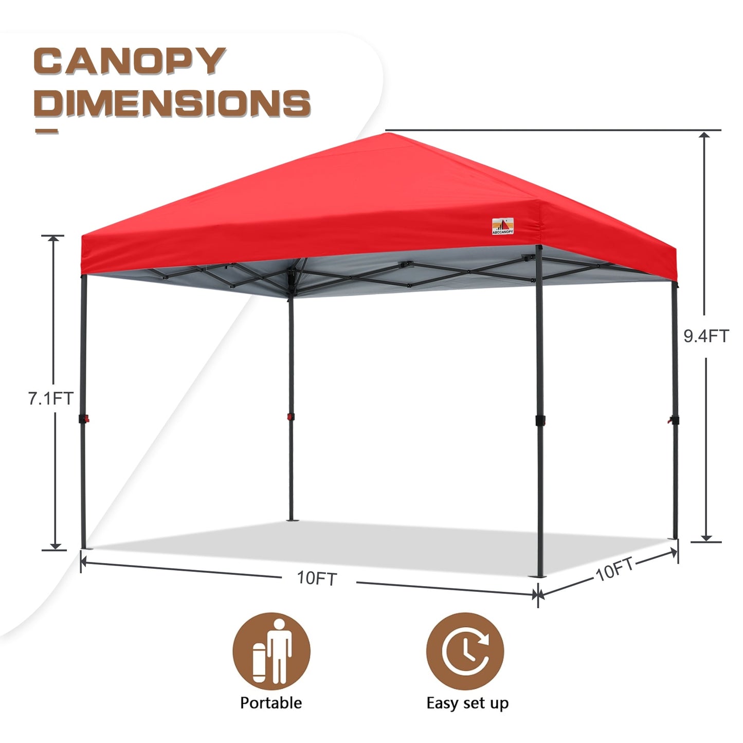 ABCCANOPY Tente de parasol pliable facile et durable pour extérieur