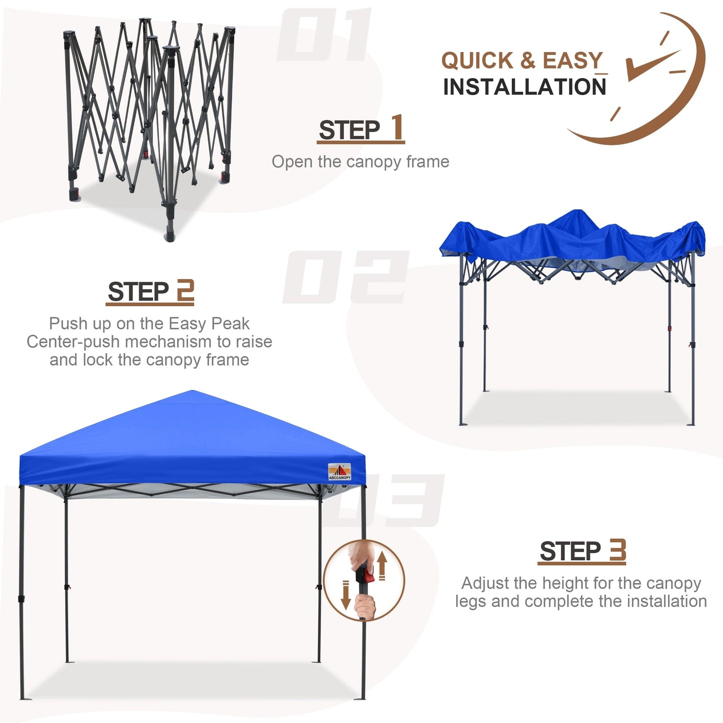ABCCANOPY Tente de parasol pliable facile et durable pour extérieur