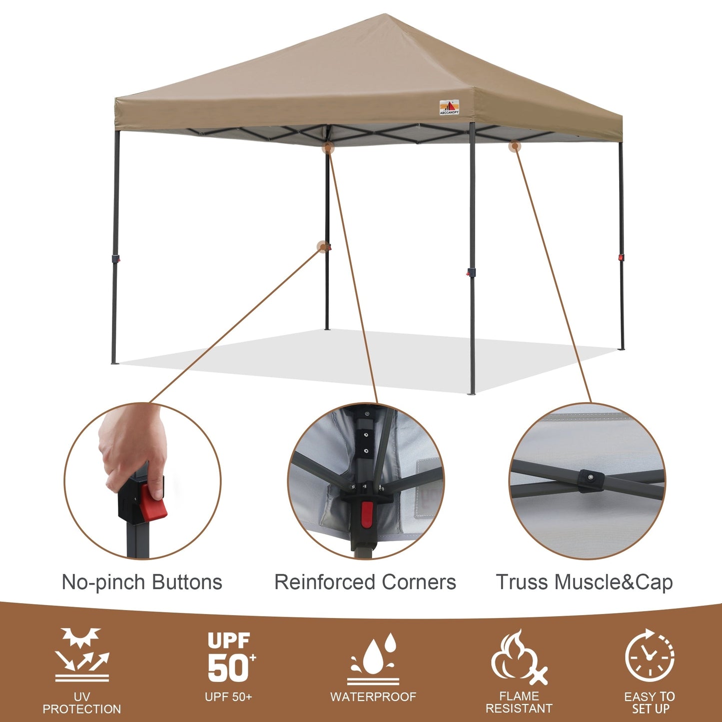 ABCCANOPY Tente de parasol pliable facile et durable pour extérieur