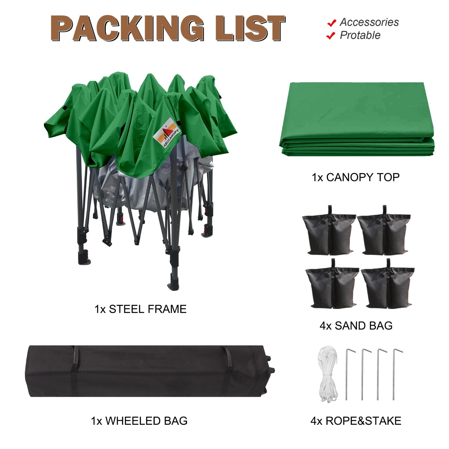 ABCCANOPY Tente de parasol pliable facile et durable pour extérieur