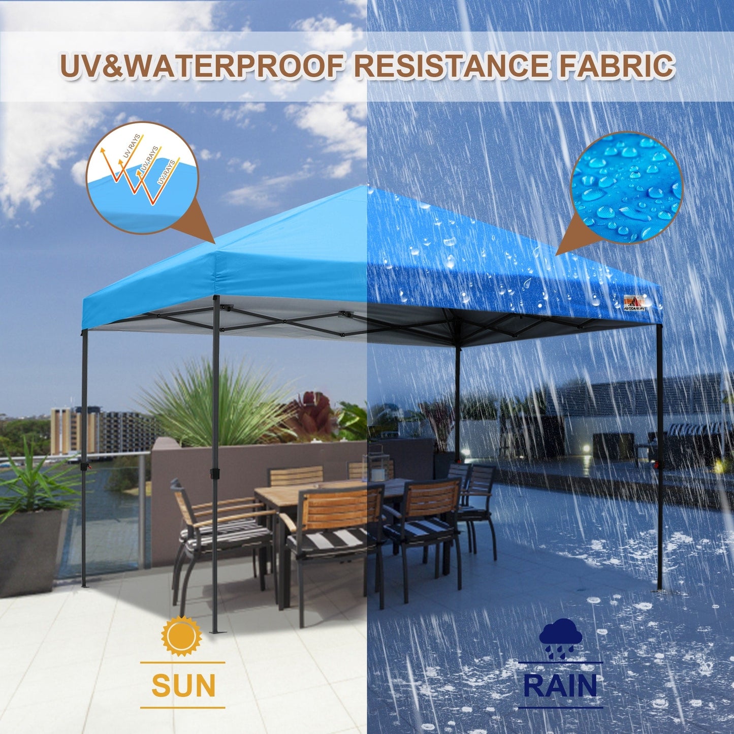 ABCCANOPY Tente de parasol pliable facile et durable pour extérieur