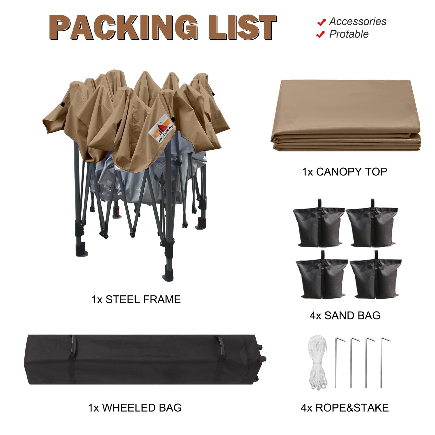 ABCCANOPY Tente de parasol pliable facile et durable pour extérieur