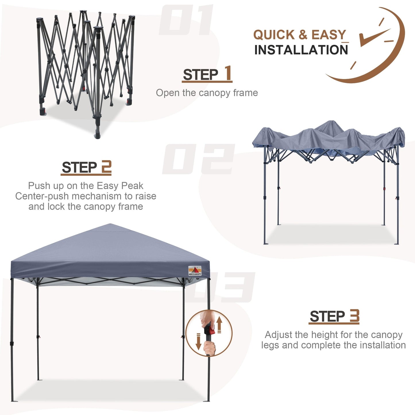ABCCANOPY Tente de parasol pliable facile et durable pour extérieur