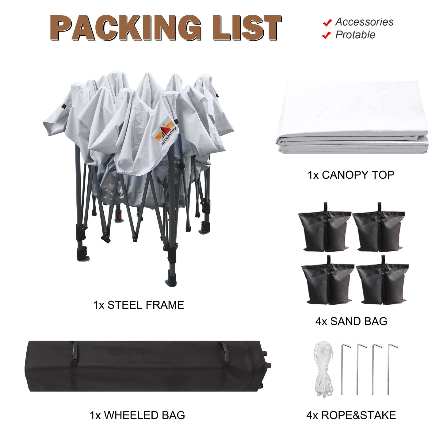 ABCCANOPY Tente de parasol pliable facile et durable pour extérieur