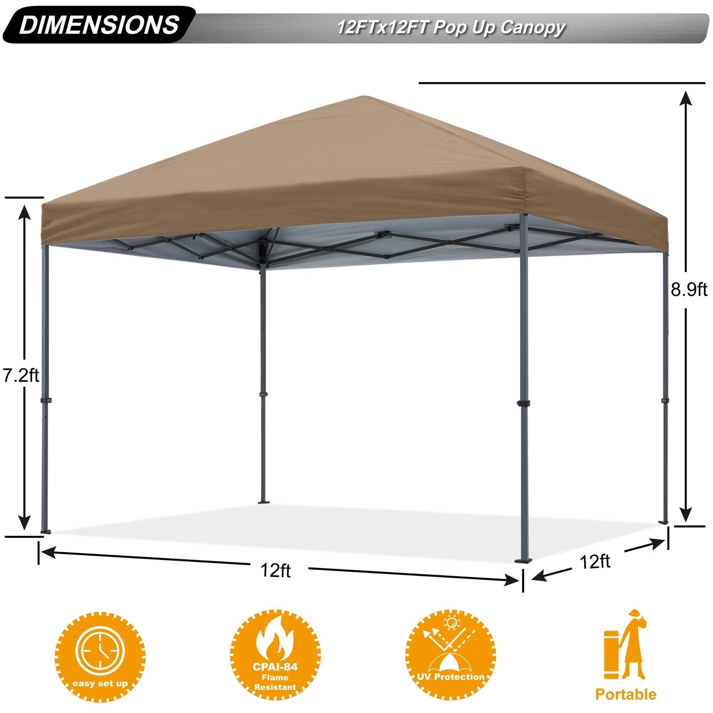 ABCCANOPY Tente de parasol pliable facile et durable pour extérieur