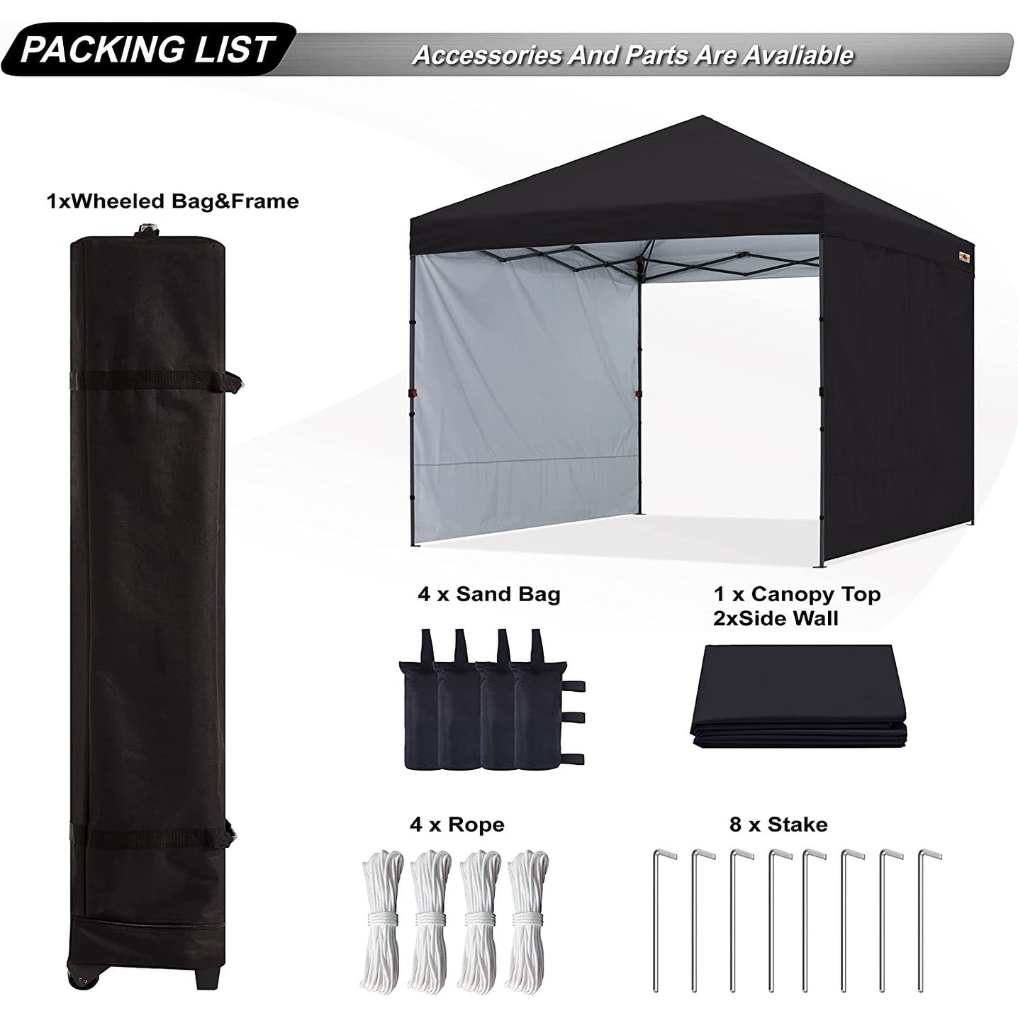 ABCCANOPY Tente de parasol pliable facile et durable pour extérieur