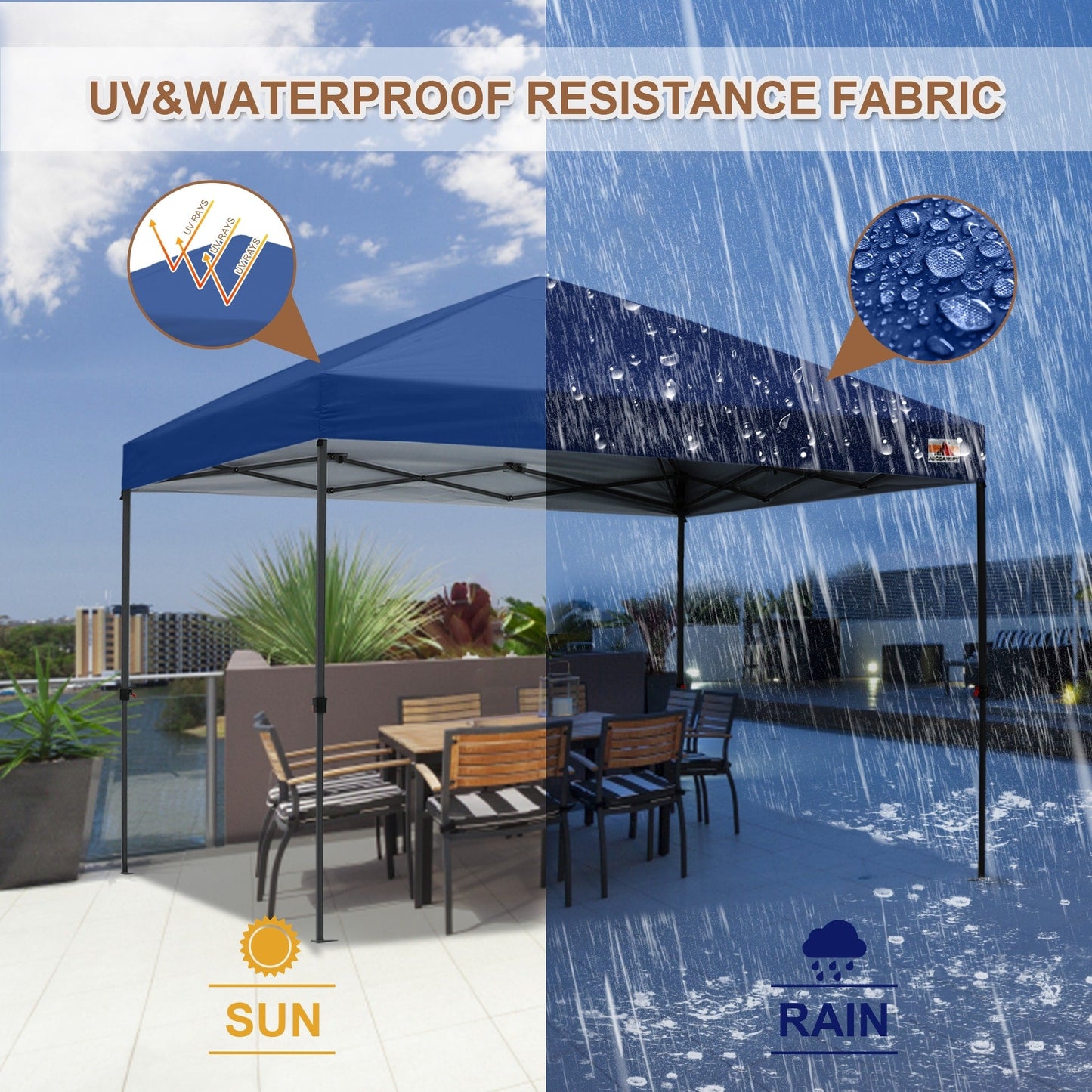 ABCCANOPY Tente de parasol pliable facile et durable pour extérieur