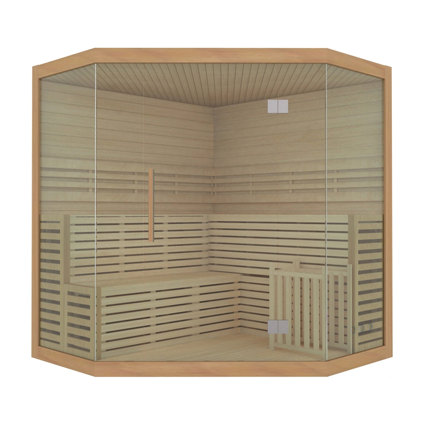 Sauna intérieur en bois ALEKO pour 5 à 6 personnes, avec chauffage électrique - 190 x 190 x 210 cm (75 x 75 x 83 pouces)