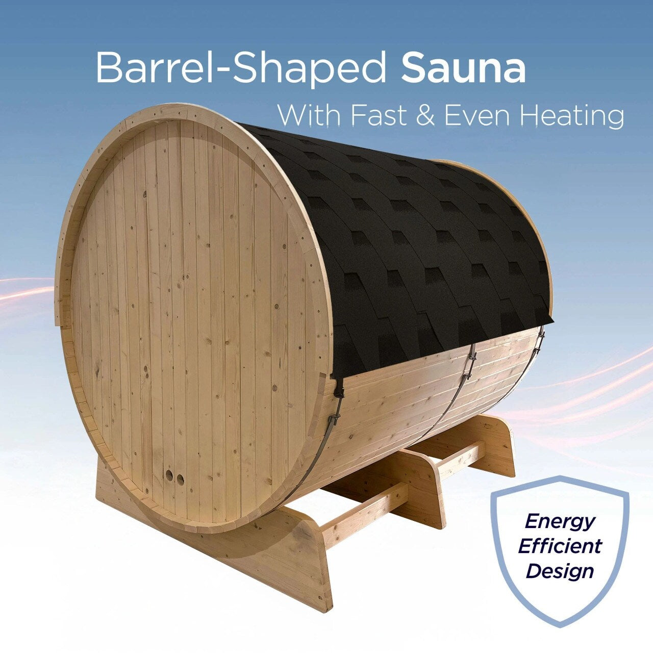 Sauna en barrique ALEKO en pin finlandais blanc pour 6 à 8 personnes avec chauffe-eau électrique UL - 88L x 73W x 79H pouces
