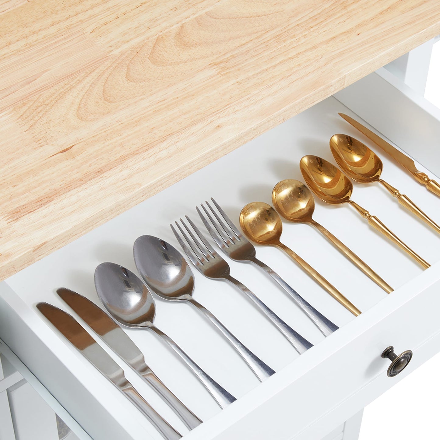 AVAWING 42 - Chariot de cuisine roulant avec îlot central et rangement pour four à micro-ondes