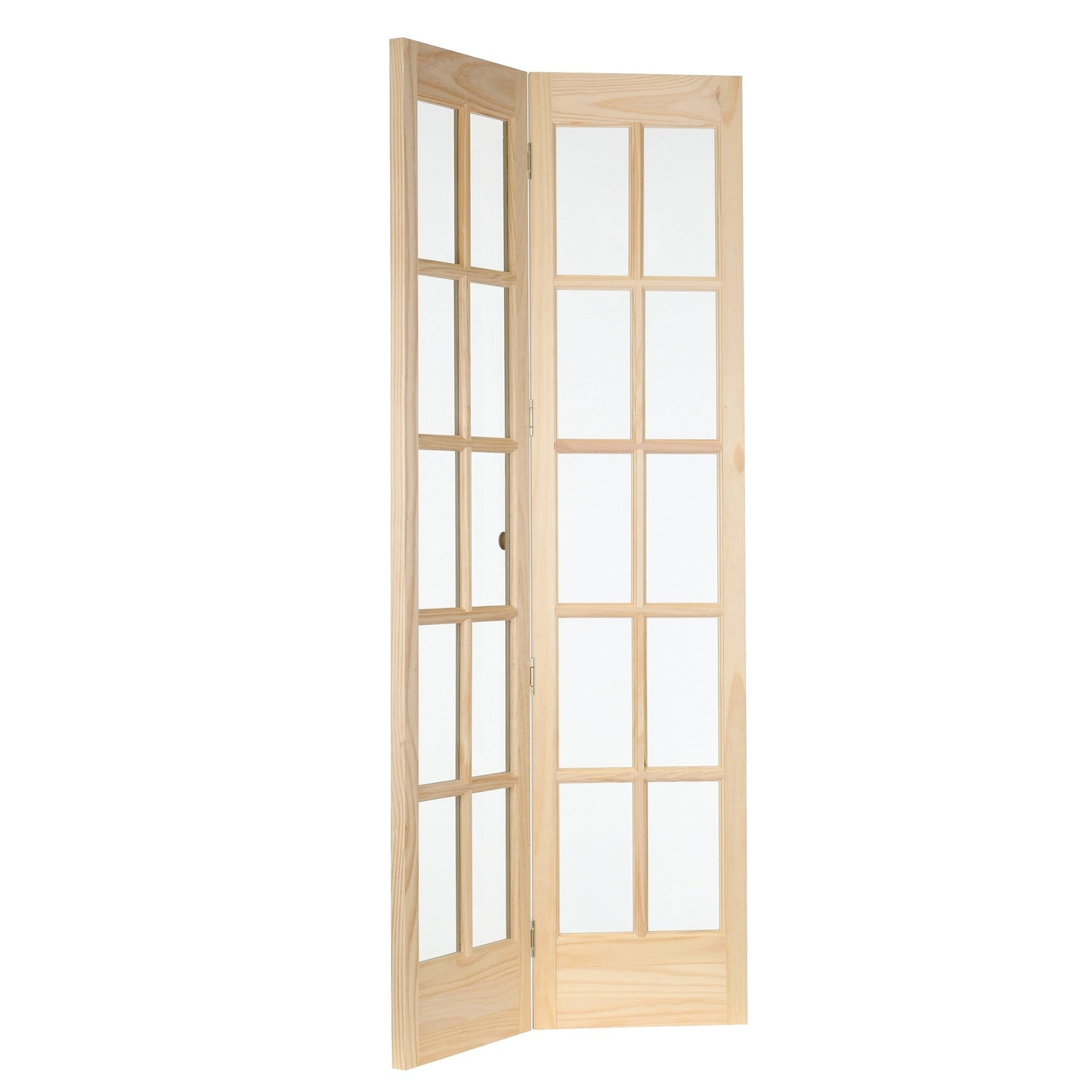 Porte pliante en pin non fini à carreaux de verre traditionnels AWC de 76 cm (30 pouces)