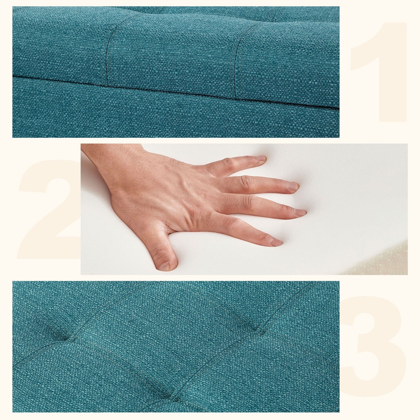 Tabouret-pouf de rangement en simili cuir Adeco 50