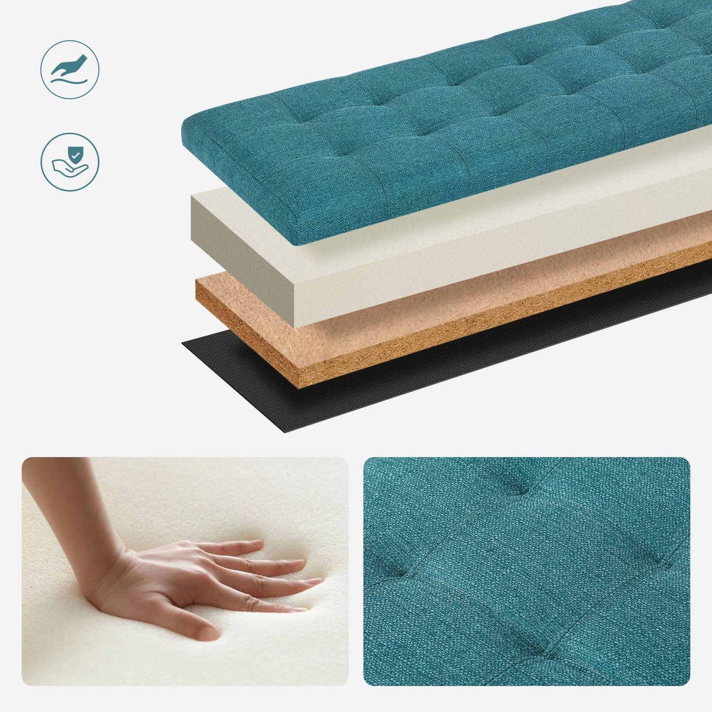 Tabouret-pouf de rangement en simili cuir Adeco 50