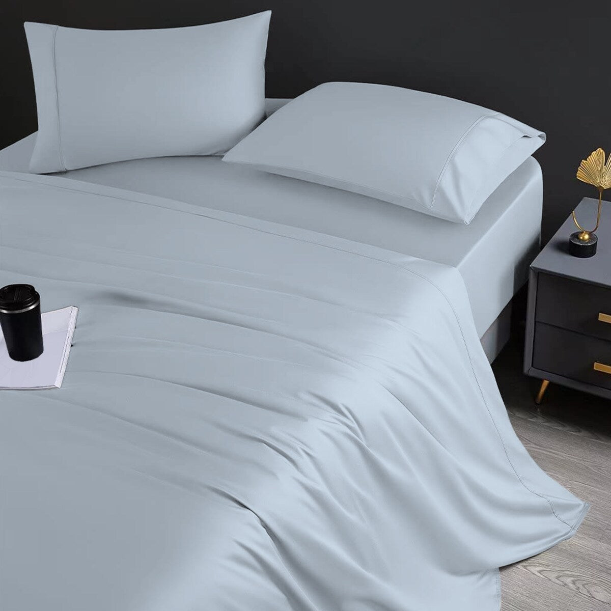 Jeu de draps en coton égyptien de luxe Aireolux, ultra-doux et soyeux, 1000 fils.