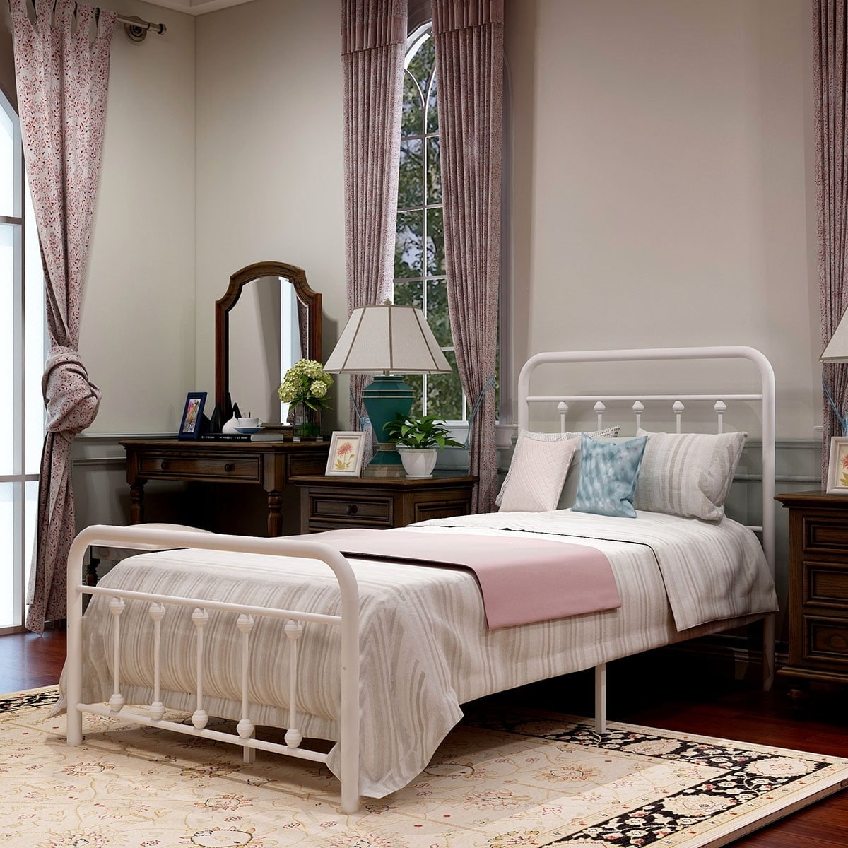 Cadre de lit plateforme en métal simple et vintage, facile à assembler, de Alazyhome