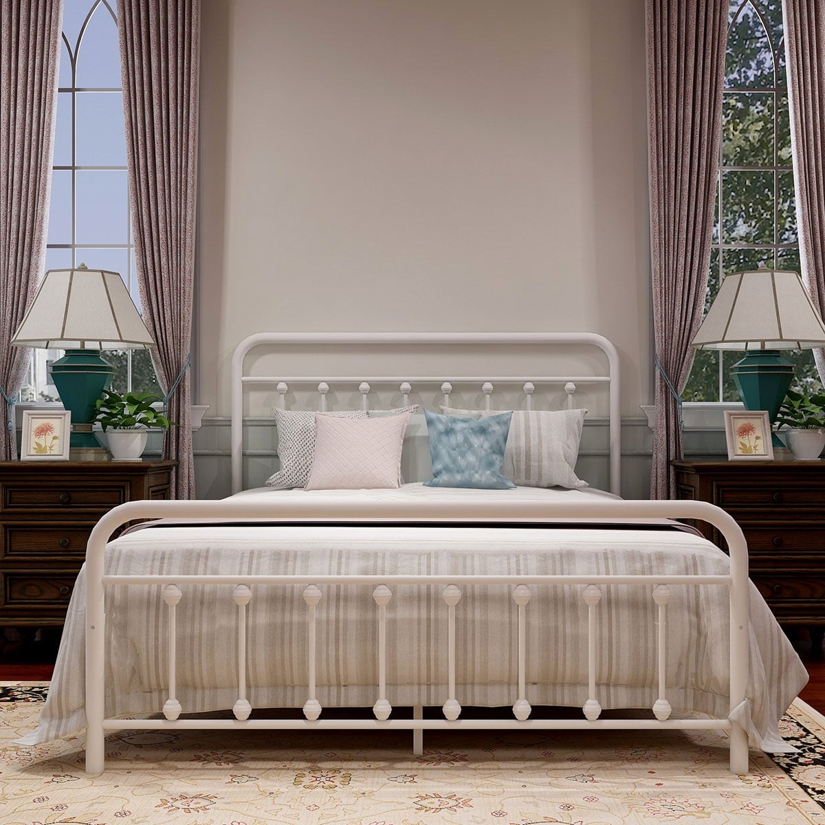 Cadre de lit plateforme en métal simple et vintage, facile à assembler, de Alazyhome