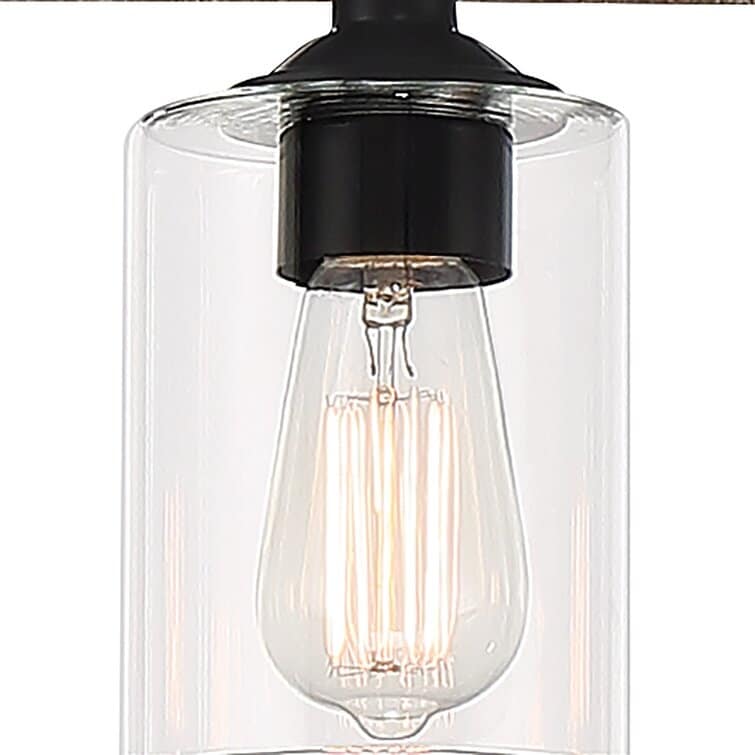 Suspension rectangulaire pour îlot de cuisine Allegray, style farmhouse, 52 pouces, 7 lumières