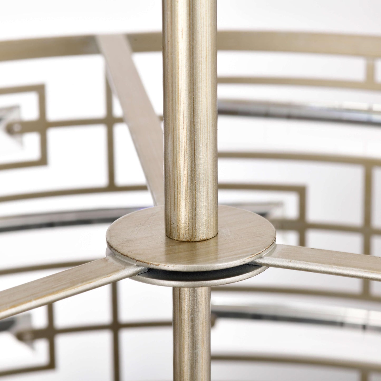 Luminaire Anita à abat-jour tambour avec prismes en verre transparent