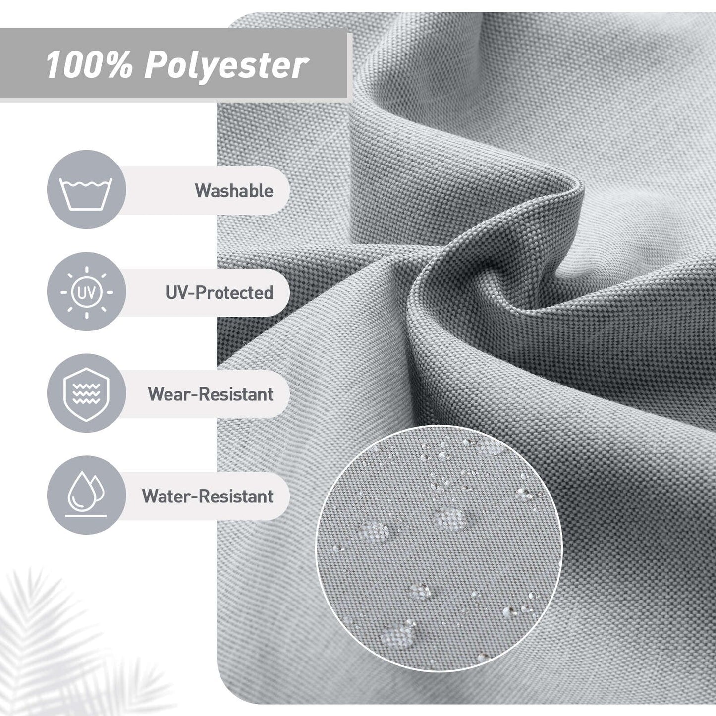 Aoodor Lot de 4 coussins pour chaises de jardin à dossier haut, 46x21x4 pouces (coussins uniquement)