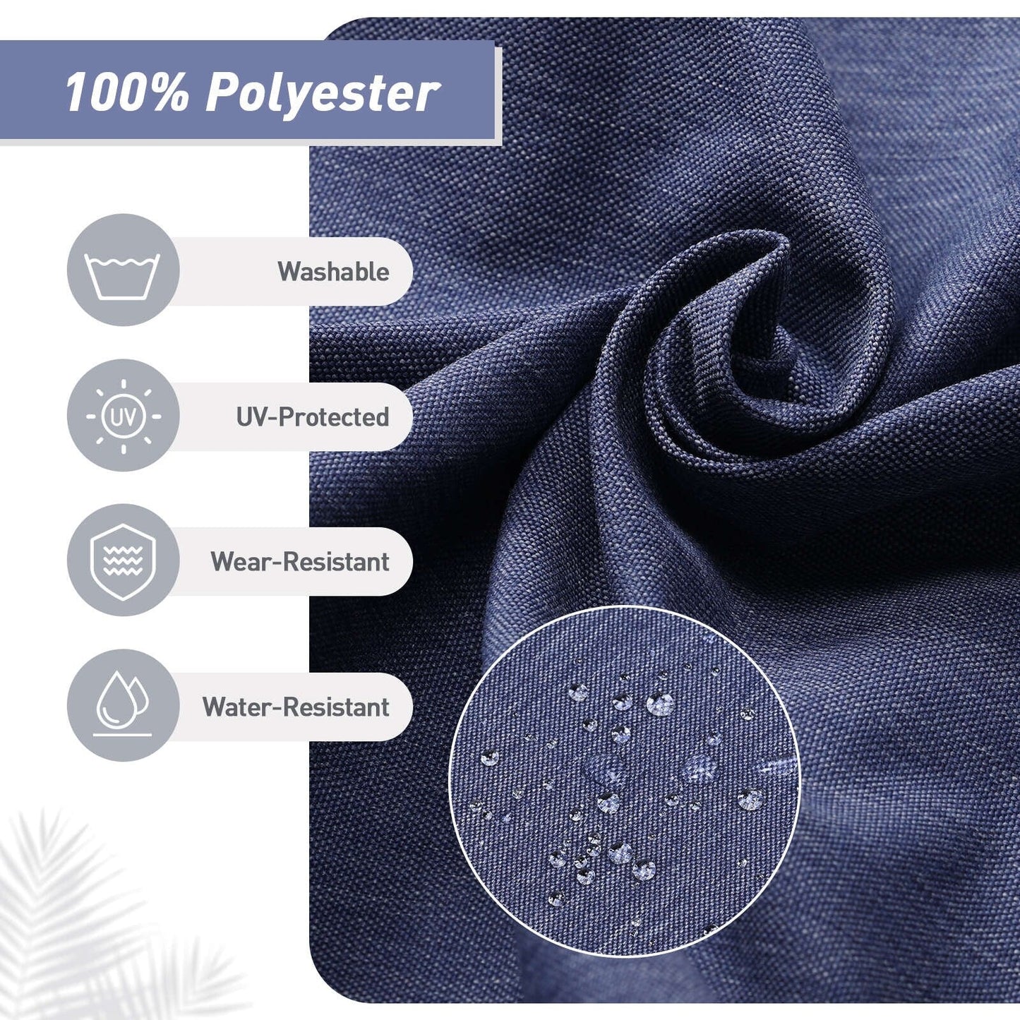 Aoodor Lot de 4 coussins pour chaises de jardin à dossier haut, 46x21x4 pouces (coussins uniquement)