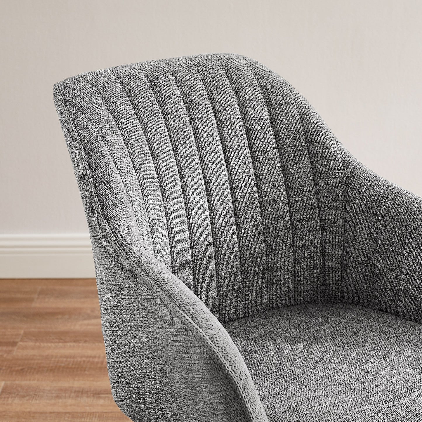 Fauteuil pivotant à accoudoirs pour bureau ou salon, style moderne, avec pieds en bois, Art Leon.