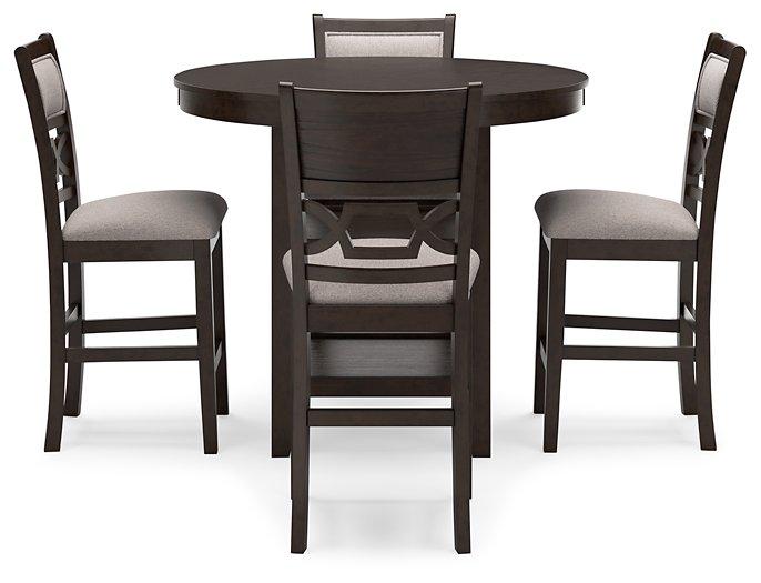 Table de salle à manger Langwest à hauteur de comptoir et 4 tabourets de bar (ensemble de 5)