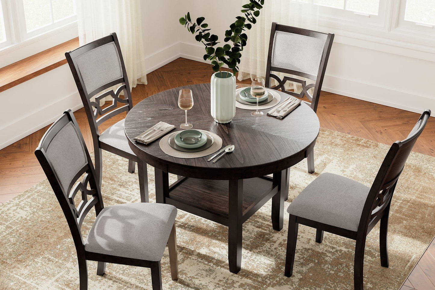 Table à manger Langwest et 4 chaises (ensemble de 5)